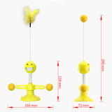 Pet Toy Tumbler Feather Cat Teaser Ball Badminton Spring Ball Cat Turntable Pinwheel Cat Toys Interactive Pet Products