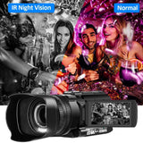 4K Ultra HD 48MP Camcorder Video Camera Wifi APP Control 3.0 inch for YouTube Live Streaming 30X Digital Zoom IR Night Vision