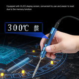 SEQURE Electric Soldering Iron with OLED Digital Intelligent Soldering Iron Kit with 45W PD Power Adapter and 4 Iron Heads EU