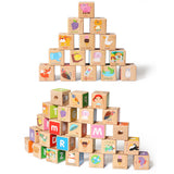 26 PCS Alphabet Letters Building Blocks Set Wooden Train Montessori Educational Toys For Toddlers Birthday Gifts