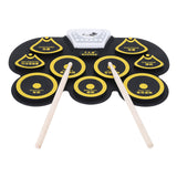 Electronic Drum Pad Silicone Mute Drum Foldable Digital USB Drum Kit with Stick and Foot Pedal