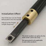 12mm Hole Aluminum Alloy Turning tool extension bar Hollowing Wood Turning Tools Lathe Knurling Knife Handle w/ Wrench