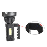 XANES 50W LED+COB Strong Light Outdoor Portable Flashlight Built-in Battery USB Rechargeable Camping Lanterna Work Light Torch