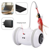 Smart Sensor Cat Toys Interactive Automatic Electronic Feather Toys LED Light USB Rechargeable Indoor Balls Kitten Toys for Pets