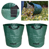 2pcs Refuse Sack Woven Cloth Rubbish Leave Garden Waste Bag Reusable Foldable Cleaning Heavy Duty Collecting With Handle Trash
