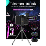Phone Camera Lens 22X Telescope Zoom Lens, 4K HD 0.67X Super Wide Angle Lens, Metal Tripod and Phone Fish Eye Len