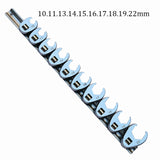 10-22mm Flare Nut Crowfoot Line Hex Wrench Set 3/8' Drive Open End Spanner Chrome Vanadium Steel Brake Wrenches Spanner