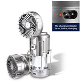 6 In 1 Tent Fan Lantern Rechargeable Camping Lamp Solar LED Night Market Booth Light Outdoor Cooling Fan Flashlight Portable