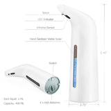 400ML Automatic Soap Dispenser Hand Free Touchless Sanitizer Bathroom Dispenser Smart Sensor Liquid Soap Dispenser For Bathroom