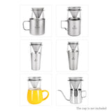 Camping Cookware Outdoor Titanium Coffee Filter Outdoor  Detachable Travel Travel Tableware Tourist Camping Coffee Filter