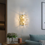 JMZM Modern Wall Lamp Round Bubble Glass Light Luxury Wall Lamp Villa Study Living Room Background Aisle Bedroom Bedside Sconces