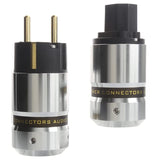 1 Pair Hi-End Gold Plate EUR Schuko, AC 16A 250V EU Power Plug, IEC Connector Plug, Hifi Electrical Plug EU Plug