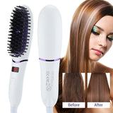 Electric Hot Comb Professional Hair Straightener Heating Hair Straightening Brush Styling Hair Comb Negative Lon Hair Curler