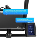 3D Printer All-Metal Dual Extruder TMC2208 Drive Silent Mainboard Meanwell Power Tempered Glass Bed 280*240*300mm
