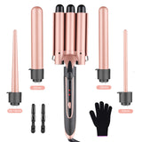 Professional Hair Curler Hair Curling Iron Ceramic Styling Tool, Electric 5 in 1 Hair waver Pear Flower ConeRoller Curling Wand