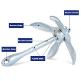 Stainless Steel Folding Anchor Fishing Accessories For Kayak Canoe Boat Marine Watercraft Aluminum Lightweight Watercraft Anchor