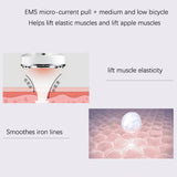 Micro-current Beauty Instrument Facial Lifting Anti Wrinkle Ultrasonic Introducer EMS Red Color Light Skin Tightening Machine