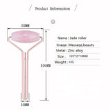 Genuine Rose Quartz Jade Roller Crystal Gemstone Therapeutic Massage Firming Facial Skin Remove Puffy Smooth Wrinkles Lift Tool