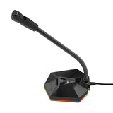 New Computer USB Microphone RGB Luminous Bendable Microphone Driveless Voice Chat Video Conference Microphones