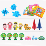 128/268pcs DIY Doll House Hand-Assembled Happy Family Building Blocks Sets DIY Educational Toys For Kids Girls Gift