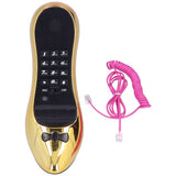 High Heel Shaped Telephone Desktop Corded Fixed Phone Novelty Funny Shaped Telephone Home Office Phones Furniture Decoration
