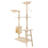 60"Luxury Pet Cat Tree House Condo Furniture Multi-Layer Cat Tree with Ladder Sisal Scratching Post for Cat Climbing JumpingToy