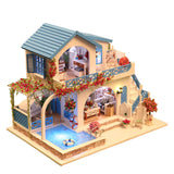 10 Kinds DIY Doll House with Furniture Children Adult Miniature Wooden DollHouse Construction Model Building Kits Doll house Toy