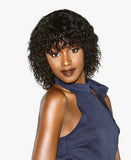 New real hair wig female short curly African black small curly real hair wig headgear