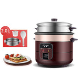 220V Home Electric Rice Cooker 2L Non-stick Mini Household Food Cooking Pot Multi Cooker With Steamer