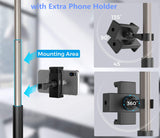 Tablet Stand Holder with Phone Mount, Height Adjustable Tablet &amp; Phone Stand for Desk for iPad Holder Dock