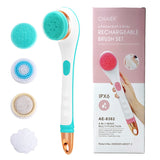 5 In1 Electric Bath Brush Non-slip Cleaning Exfoliation Massage Shower Bathroom Brush Scrub Skin Back Body Massage Health Care
