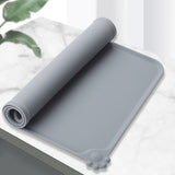 Pet Mat For Dog Cat Solid Color Silicone Pet Food Pad Pet Bowl Drinking Mat Dog Waterproof  Feeding Mat Placemat Easy Washing