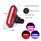 Three Colors Mountain Bike USB Charging Waterproof Safety Taillight Outdoor Night Riding Day Wolf Star Warning Light