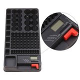 Battery Organizer Storage Case with Removable LCD Tester Various Slot Size for AAA, AA, 9V, C and D Battery