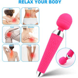 Cordless Magic Wand Massager,Rechargeable Handheld Massage Sticks for Women,Personal Massage Tools for Body Back Neck Shoulder