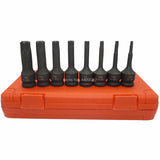 8x Impact Spline Bit Socket Set 1/2" Drive Torx Bit Socket T30 T40 T45 T50 T55 T60 T70 T80 for Manual Wrenches Electric Wrenches