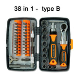 38/32 in 1 Screwdriver Set Multi-purpose Ratchet Handle Wrench Bit Household Machine Repair Combination Tool