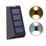 Art Deco Solar Wall Lamps Outdoor Fence Light LED Waterproof Solar Stair Light Up and Down 7 Color Changing Exterior Patio Lamps