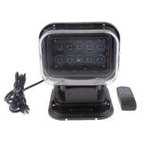 LED Marine Remote Control Spotlight Truck Car Boat Search Light - Black