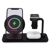 3 In 1 Magnetic Wireless Charger 15W Qi Fast Charging Station For IPhone  Mini Chargers For iWatch Airpods