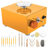 Mini Pottery Wheel 30W Ceramic Wheel Adjustable Speed Clay Machine Electric Engraving Kit,For Art Craft Work US Plug