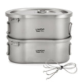 Lixada Outdoor Camping Titanium Ultralight Canteen Set 380ml 750ml Hanging Pot Home Picnic Backpacking Camping tourism Lunch Box