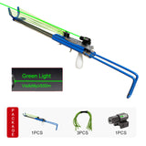 Stainless Steel Catapult with 12 Strand Rubber Band Laser Hunting Slingshot Powerful Slingshot Rifle Outdoor Shooting