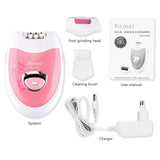 Kemei Electric Epilator Rechargeable Women Shaver Hair Removal  Bikini Body Face Underarm Depilator Razor Shaving Machine 45G