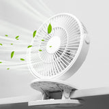 Mini USB Fan with 2400 MAh Battery, Clip Mini Table Fan, 360 Degree Adjustable, Quiet Small USB Fan for Office, Car