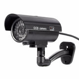 Waterproof Dummy Camera Bullet Flashing Red LED Outdoor Indoor Fake CCTV Security Simulation Camera black Support Dropshiping