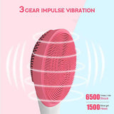 Body Massager Brush with 3 Level Vibration Electronic Waterproof Back Scrubber Facial Cleansing Brush With Long-handle Bath Spa