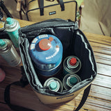 10L Camping Lantern Storage Bag Large Capacity Opening Zipper Light Bag Outdoor Canister Gas Tank Storage Bag Carrying Case