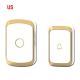 Home Security Waterproof Wireless Doorbell 100-240V 60 Rings 5 Volume Chime 300M Remote Led Light EU US UK Plug Door Bell