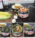 220V Mini Household Electric Egg Steamer Boiler Stainless Steel Automatic Multi Cooker Egg Custard Steaming Cooker For Home